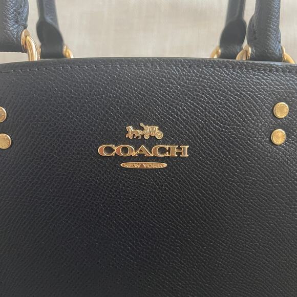 Coach Mini Lillie Carryall Satchel Navy Blue Leather | Crossbody Strap 91140 - Picture 2 of 8